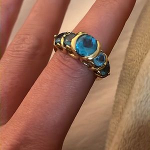 10 kt vintage gold ring aqua stone